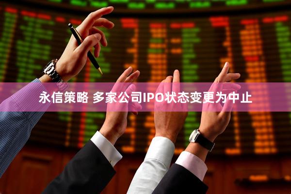 永信策略 多家公司IPO状态变更为中止